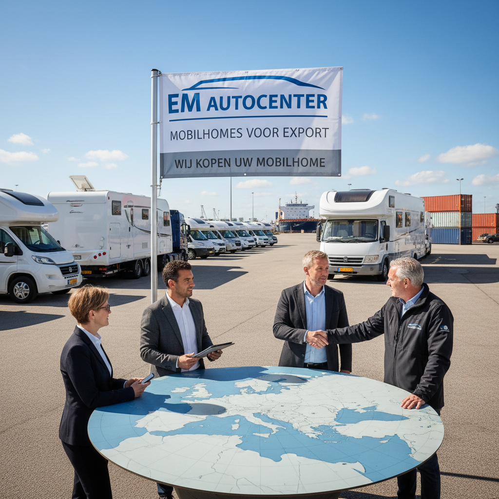 Realistische foto passend bij Wie koopt mobilhomes voor export? Antwoorden van EM Autocenter voor we